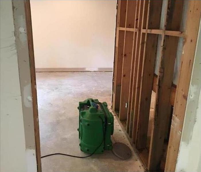 SERVPRO equipment being used to dry a home